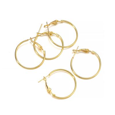 10 Stück/Los Goldfarbe Runde Legierung Ohrring Creolen Haken Für Schmuckherstellung Zubehör DIY Ohrringe Zubehör Lieferungen Großhandel