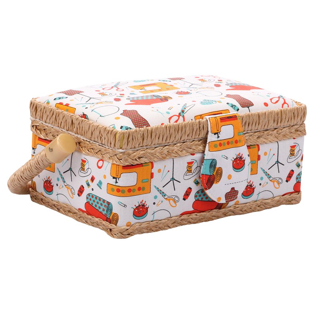 Sewing Basket Large Capacity Sewing Basket Organizer with Inside Pocket Multifunctional Sewing Supplies Basket for Needles