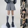Women Winter Calf Length Boots Socks Japanese Style Cute Faux Lamb Wool Furry Trim Pompom Bowknot Stockings Leg Warmer