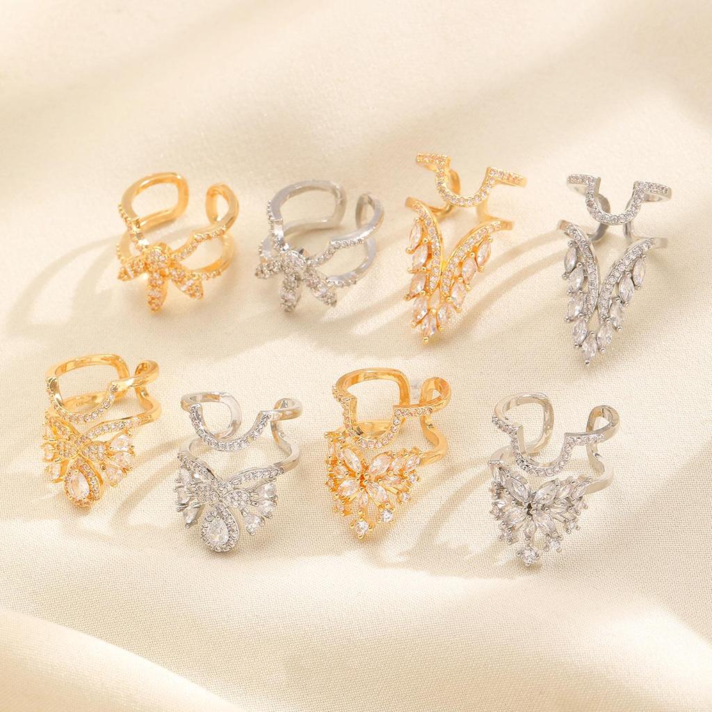 Women's Copper Inlaid Zirconia Manicure Ring – Detachable & Stylish