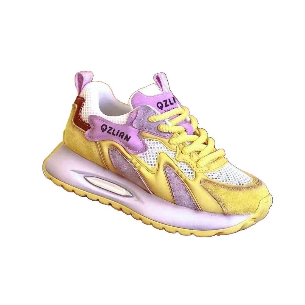 Leather Mesh Breathable Women's Shoes Platform Heightening Summer New Versatile Casual Running Sports Shoes