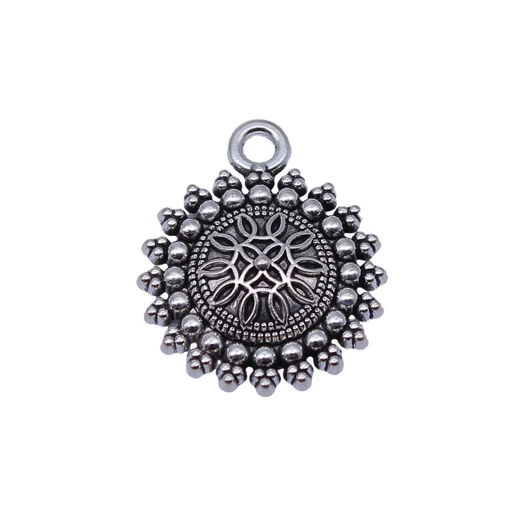 Simple Flower Charms Antique Alloy Pendants For Minimalist Floral Jewelry