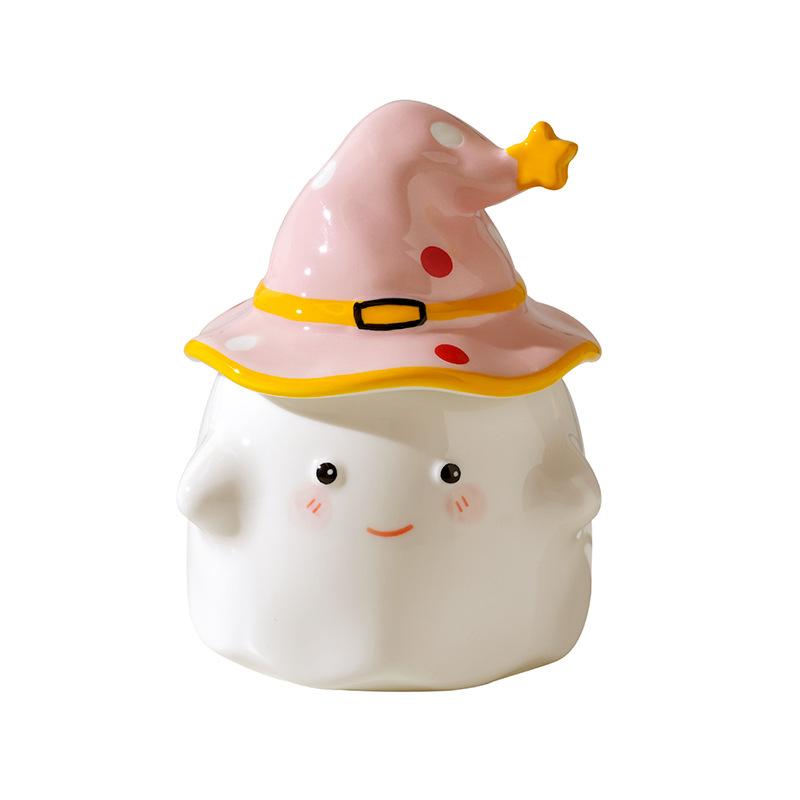 Creative Cartoon Ceramic Cup With Lid, High-Value Wind Couple Water Cup Gift Box, High-Sense Souvenir Gift