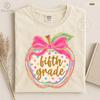 Comfort Colors® Preppy Back To School Teacher Shirt, Coquette Apple T-Shirt, Colorful Polka Dot School Tee, First Day of School Teacher Gift