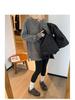 Women's White Embroidered Lazy Style Round-Neck T-shirt, Autumn/Winter 2025, Plus Velvet Slit Base Layer