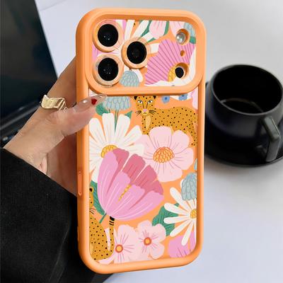 Flowers Leaves Print Case For iPhone 17 Pro Max iPhone 16 15 14 13 12 Pro Max 17E Shockproof Bumper Soft Silicone Cover