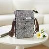 Ethnic White Pattern 5-Layer Crossbody Fabric Bag: Multi-Compartment Fashion Bag for Phone and Makeup, Perfect for Women and Students.