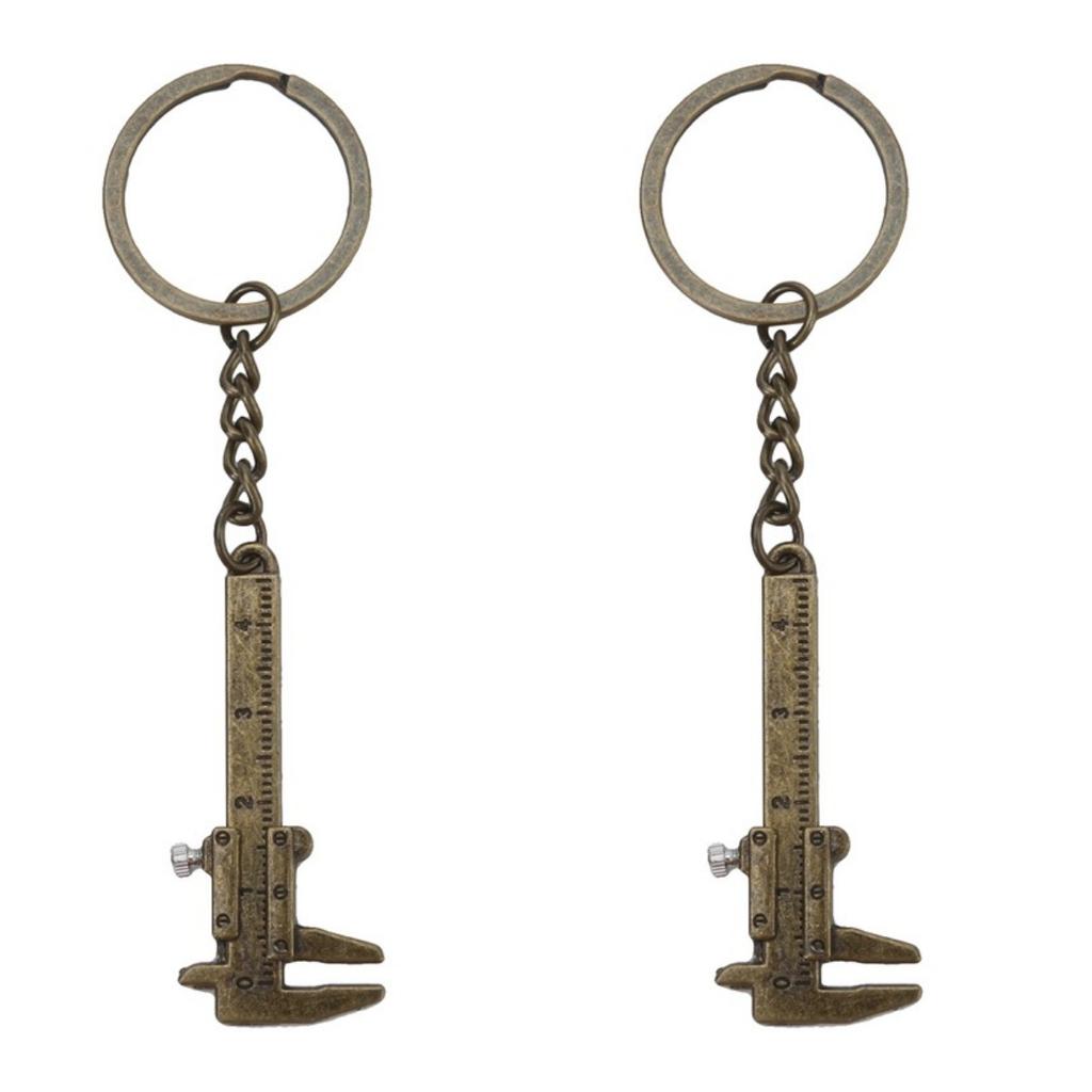 1PC/2PCS Fashion Mini Vernier Caliper Key Ring Outdoor Compact Portable Pocket Tool Keychain