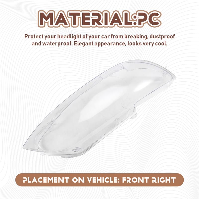 ABLZ-Front Headlight Lens Covers For BMW E92 E93 Coupe Convertible M3 2006 -2010 Clear Headlamp Cover Shell