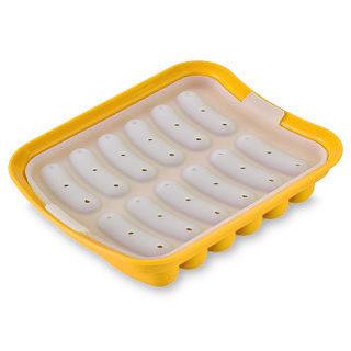 

Sausage Maker Mould 12 Grids Silicone DIY Ham Hot Dog Making Moulds With Lid Kitchen Household Sausages Cake Baking Tools Molds жёлтый