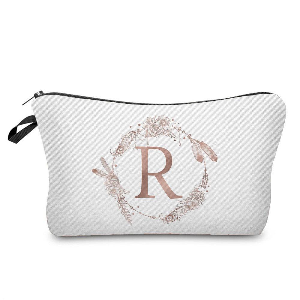 Women letter Print Cosmetic Bag Toiletries Organize Travel Storage Case