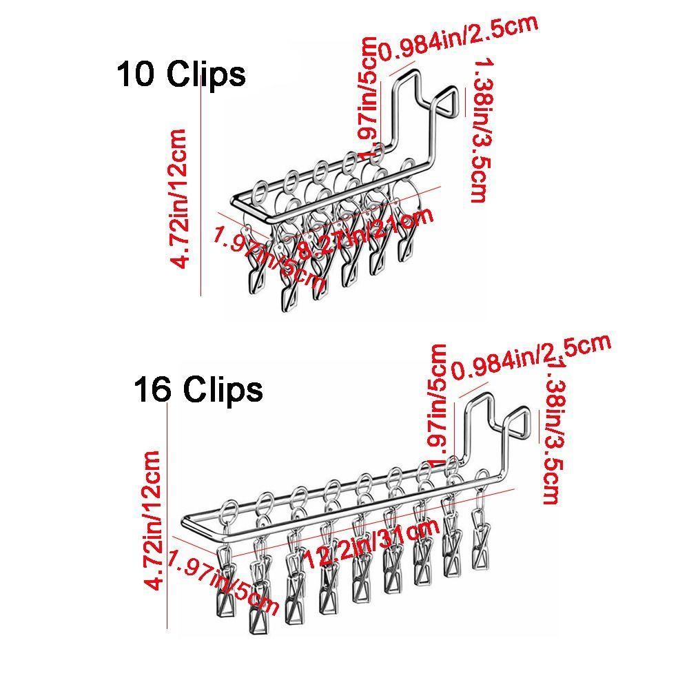 Stainless Steel Socks Drying Rack 10/16 Clips Window Net Clothespin Durable Socks Clips  Closet