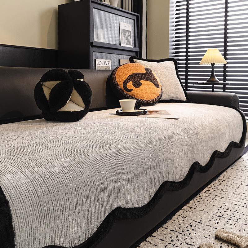 

Special-Shaped Curved Sofa Cushion, Universal In All Seasons, Dirt-Resistant And Non-Slip Seat Cushion New Solid Color Straight-Row Sofa Cover 70*70cm