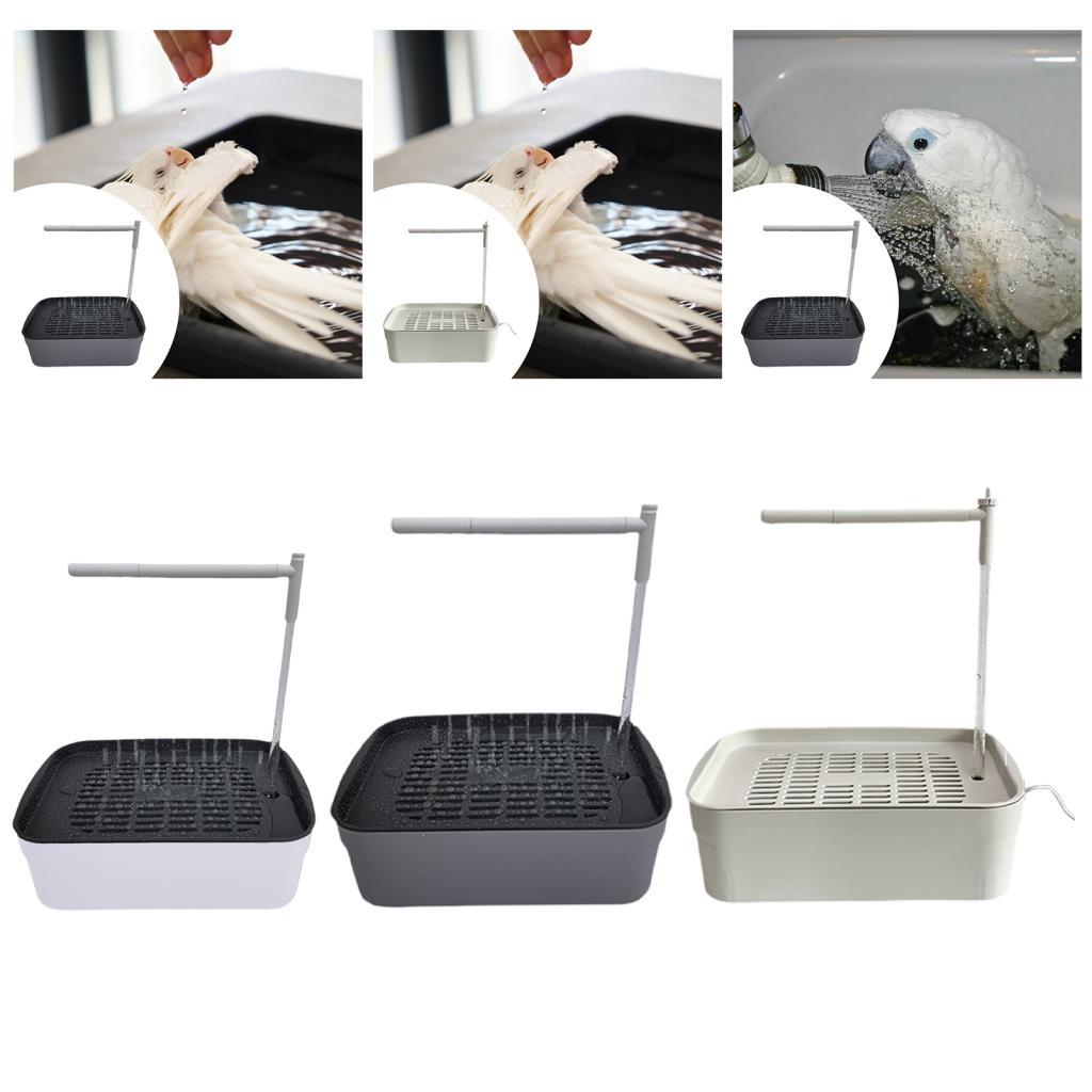 Automatic Bird Bath Tub Large Parrot Bath Cage Supply Splashproof Design Easy Maintenance for Budgerigar Cockatiel