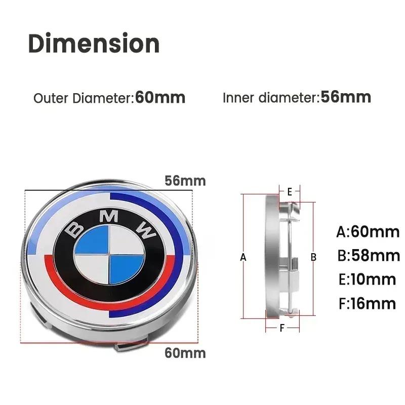 -4pcs 60mm Car Wheel Center Hub Stickers 56/60mm Car Wheel Center Hub Caps Auto Decoration Accessories For BMW M E30 E34 E36 E39