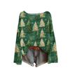 Women's Fashion Round Neck Long Sleeve Christmas Print Casual Pullover Sweater Top