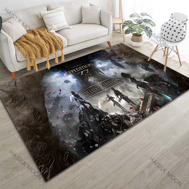 1PC Game E-expedition-33Pattern Carpet for Living Room Bedroom Sofa Home Game Player Room Decor Non-slip Floor Mat Large Size