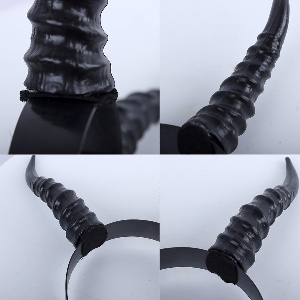 Devil Sheep Horn Headpiece Cosplay Women Gothic Animal Antelope Headwear Halloween Carnival Party Costume Props Gifts