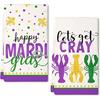 ARKENY Mardi Gras Kitchen Towels Set of 2,Purple Fleur De Lis Crayfish Dish Towels 18x26 Inch Drying Dishcloth,Farmhouse Home Mardi Gras Carnival