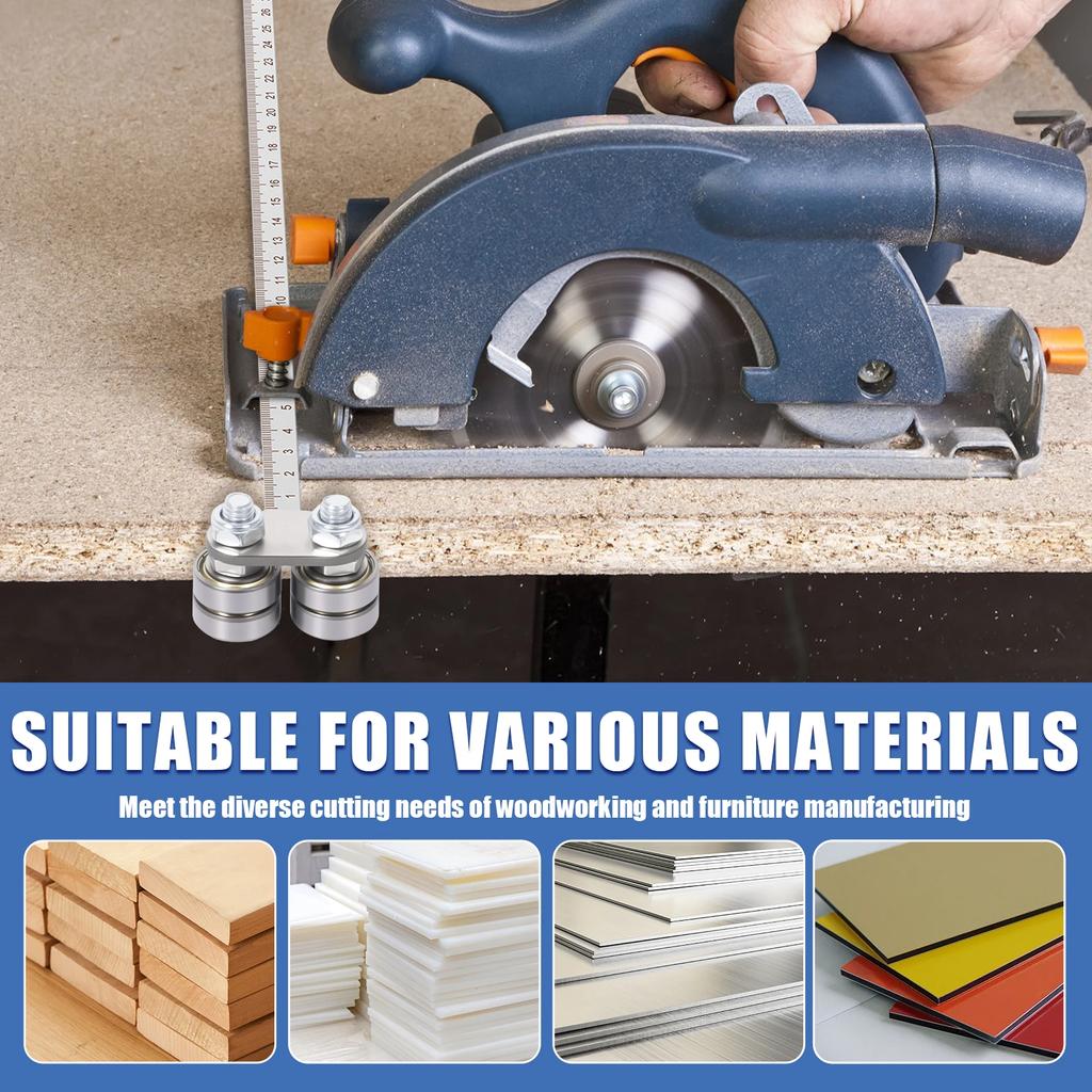 Adjustable Circular Saw Guide Rail Electric Positioning Caliper Stainless Steel Multi-Bearing For Accurate Wood Board Cuts