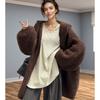 Womens V-Neck Chunky Knit Cardigan Sweater Winter Loose Fit Warm Wool Blend Open Front Coat