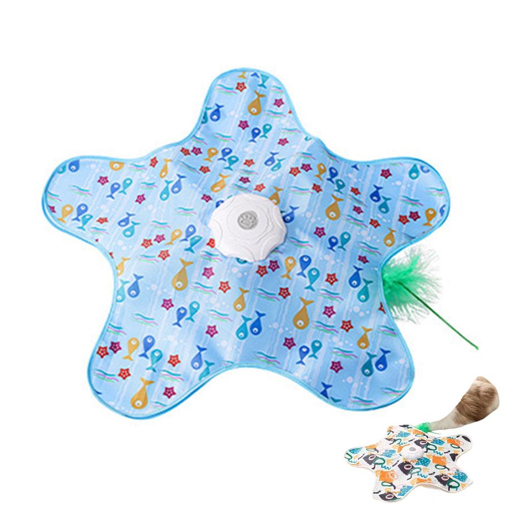 

Interactive Cat Toys, Automatic Turntable Pet Game Cover With Moving Feather & Animal Chirps,Cat Enrichment Plaything For Bored Cats
