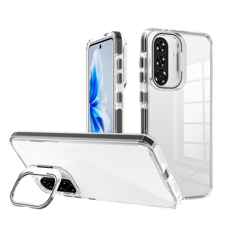 Applicable To Samsung A36/A56 Acrylic Transparent Mobile Phone Case A26 Metal Frame Invisible Bracket Mobile Phone Case