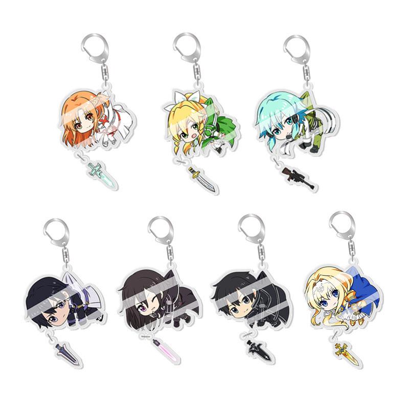 Sword Art Online Acrylic Keychain: Asuna, Sinon, Kirito Anime Charm