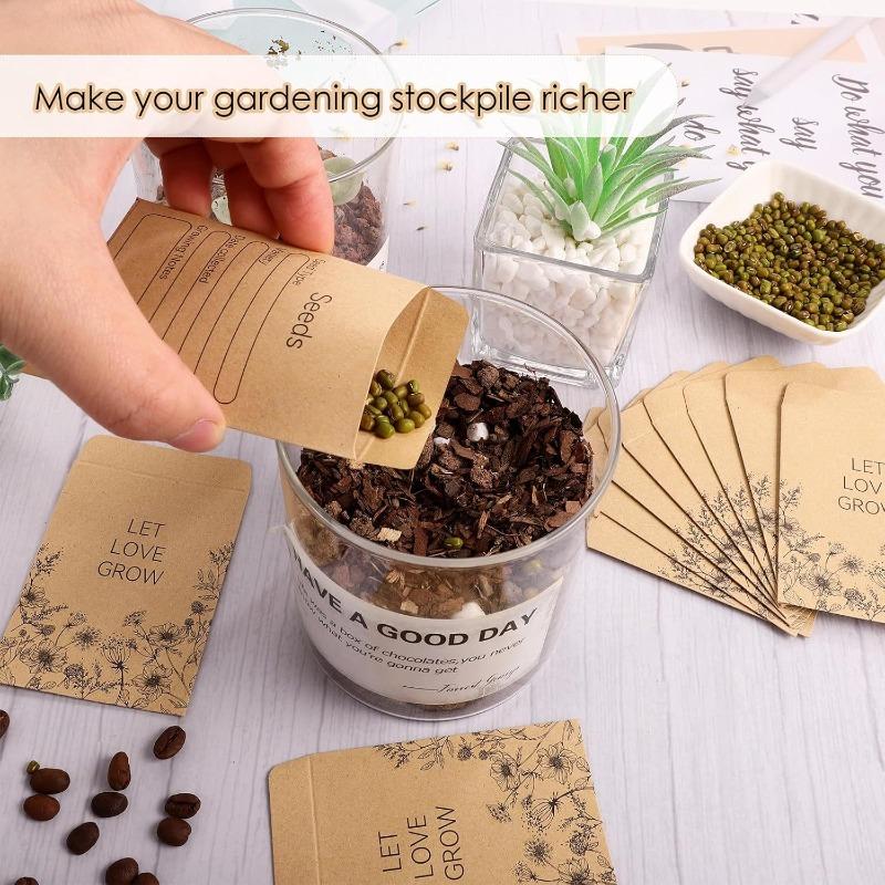 60/120 Pcs Seed Envelopes Bulk 2.36 X 3.15 Inch Seed Packets Envelopes Self Adhesive Small Paper Coin Envelopes Resealable Seed.