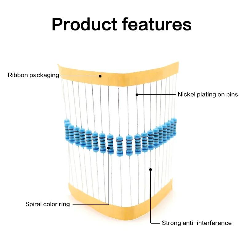 

150/300PCS Resistor Set 1/2W 1W 2W 3W Metal Film Resistors Assortment Kit 30Kinds 0.1R~750R 1K~820K Ohm Resistance 1% 0.5W-1K-820K-300PCS