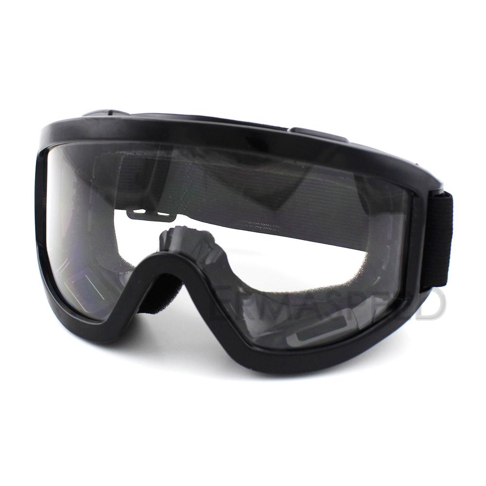 Black Motorcycle Goggles Windproof Dustproof Motocross Off Road Hiking Cycling Dirt Bike Racing Eye Glasses Unisex Clear
