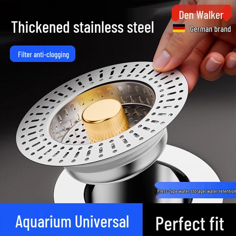 Denwalk Universal Stainless Steel Kitchen Sink Pop-up Drain Filter