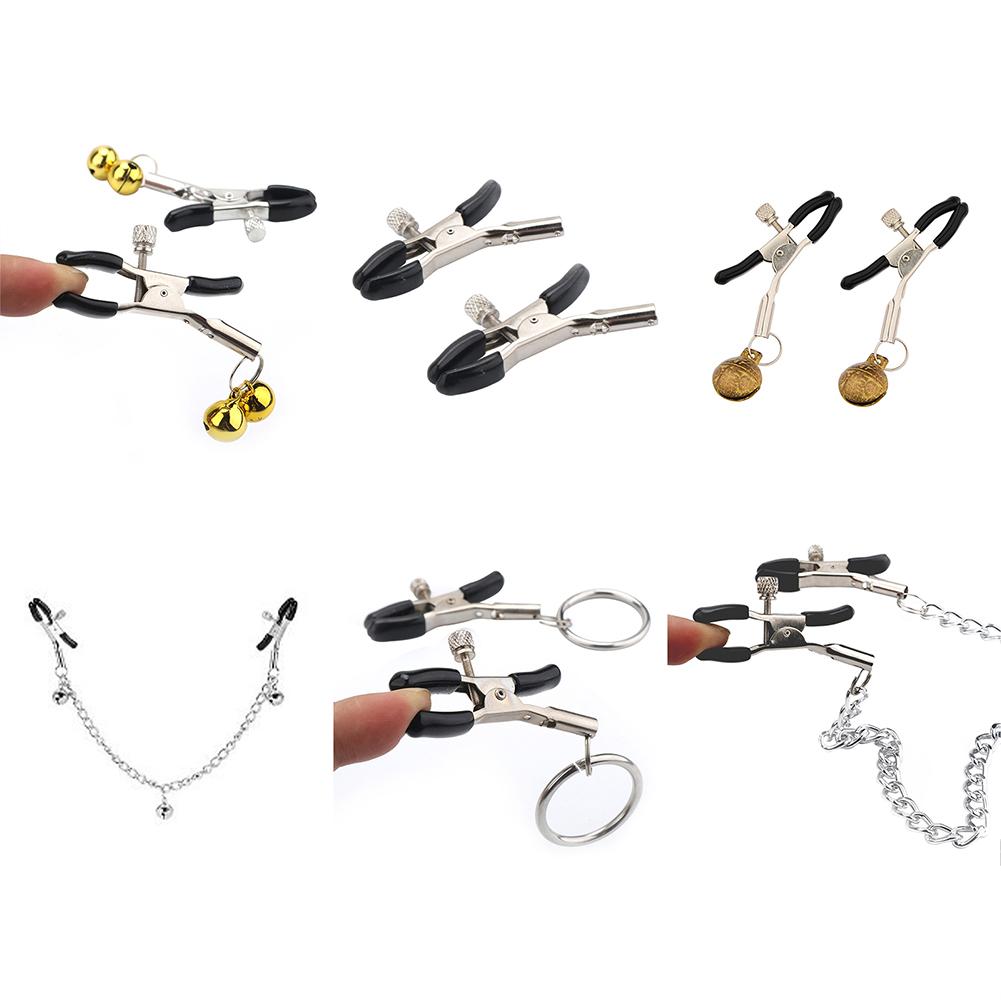 Nipple Clips Clamps Nipple Adjustable Pressure Breast Clamps Stainless Steel Non Piercing Nipple Rings For Women/Men