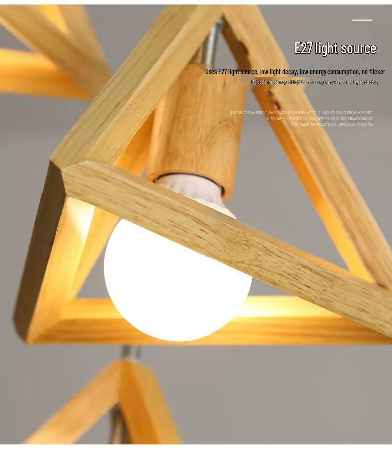 Nordic Wood Art Pendant Lamp - Creative Single Head Lighting for Restaurants, Bars, Hotels, Bedrooms, Café Shops.