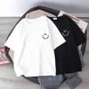 Summer Smiling Face Print Children's T-shirt Short-sleeved Pure Cotton Loose Basic Versatile Base Cool Simple Kid Girl Tees Tops