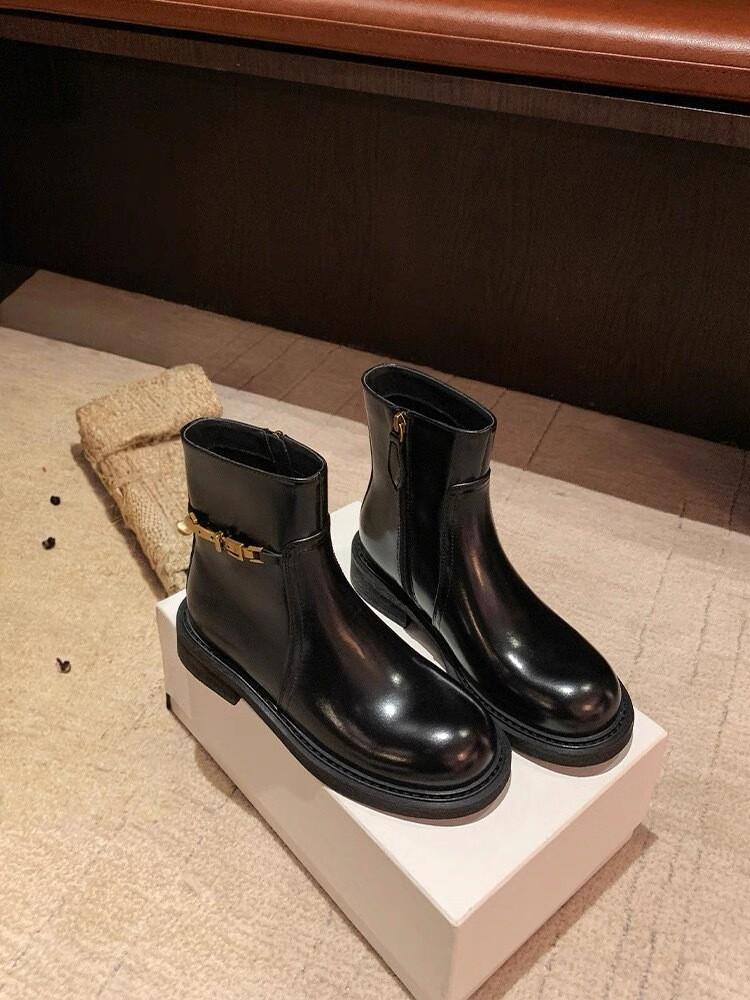 

Коровья кожа~ Такие же экстравагантные ботинки, как у Су Иинь, золотая пряжка, боковая молния, мотоботы из натуральной кожи, короткие ботинки мартинсы, женские тонкие ботинки 35