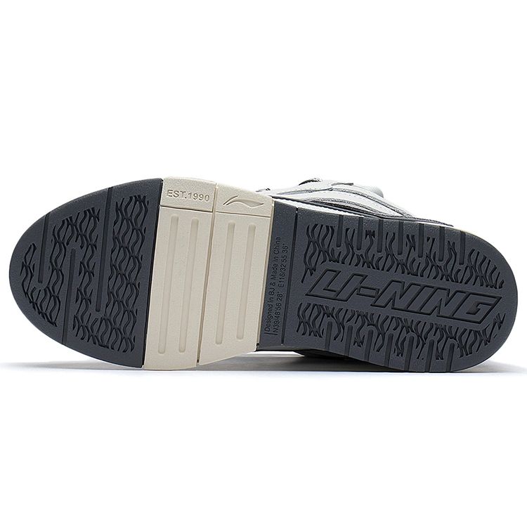 Li Ning Golden Fabric Synthetic Leather Sports Slip Resistant Shock Absorbing Wear Resistant Low Top Skate Shoes Women Sneakers Frost-White AECS074-1