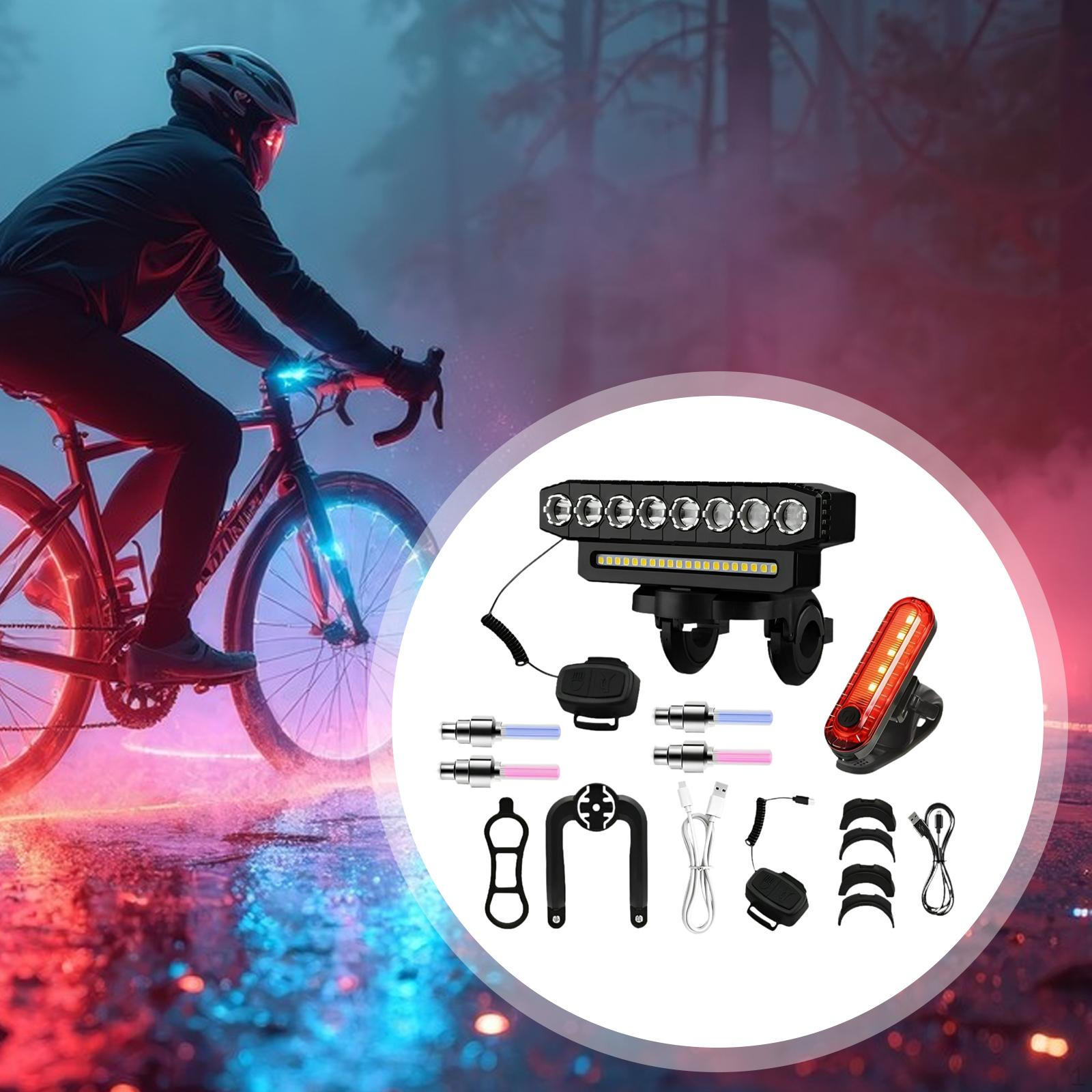 Bike Light Headlight Lightweight Front Flashlight Set with Horn for Night Riding Off Road B