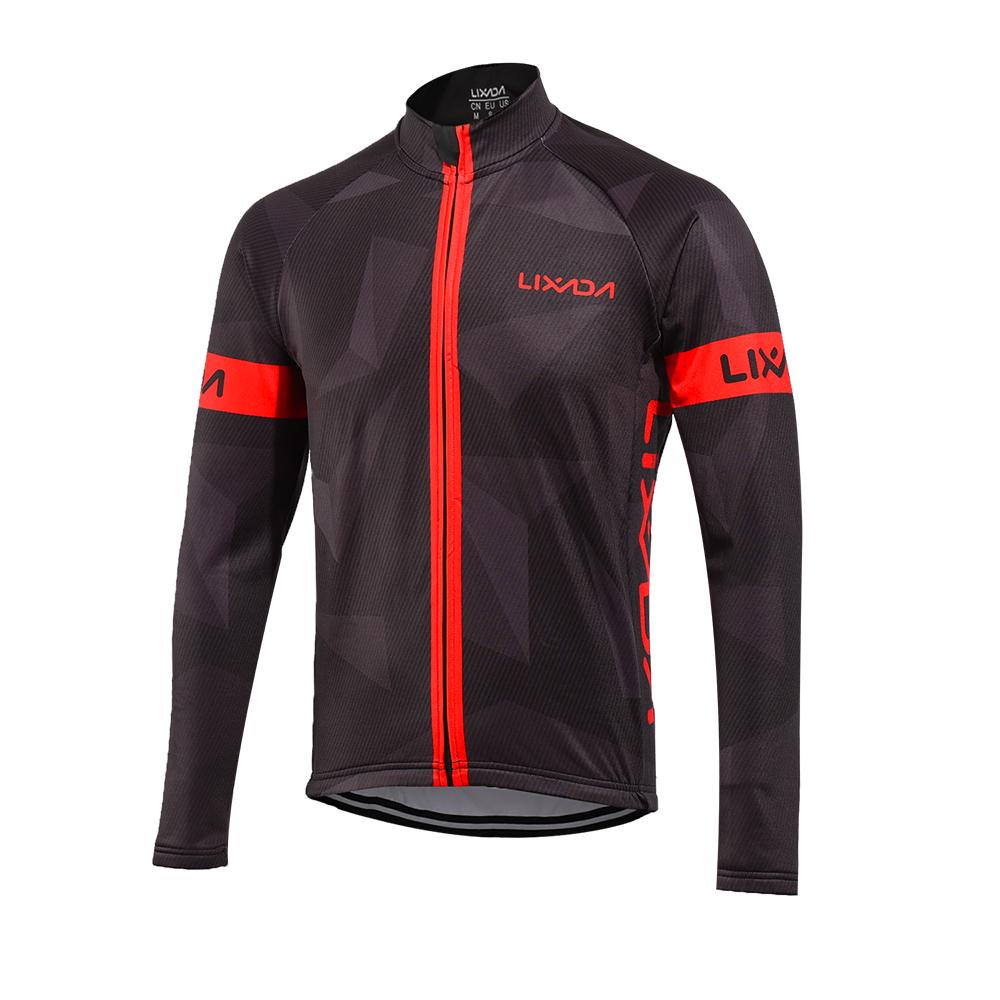 Lixada Men's Winter Thermal Fleece Cycling Clothing Set Long Sleeve