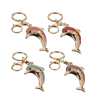 Spielerisches buntes Strass-Delfin-Schlüsselanhänger für Schlüssel oder Rucksack Meeres-Thema Schlüsselanhänger-Accessoire für den täglichen Gebrauch