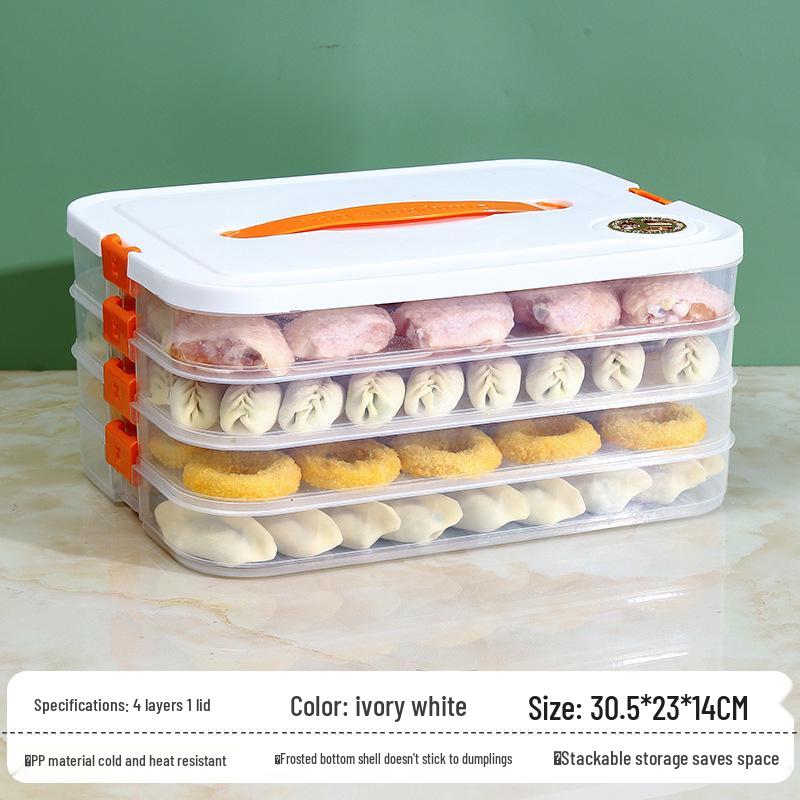 Dumpling Freezer Tray: Portable Multi-Layer Storage Box for Fresh Wontons