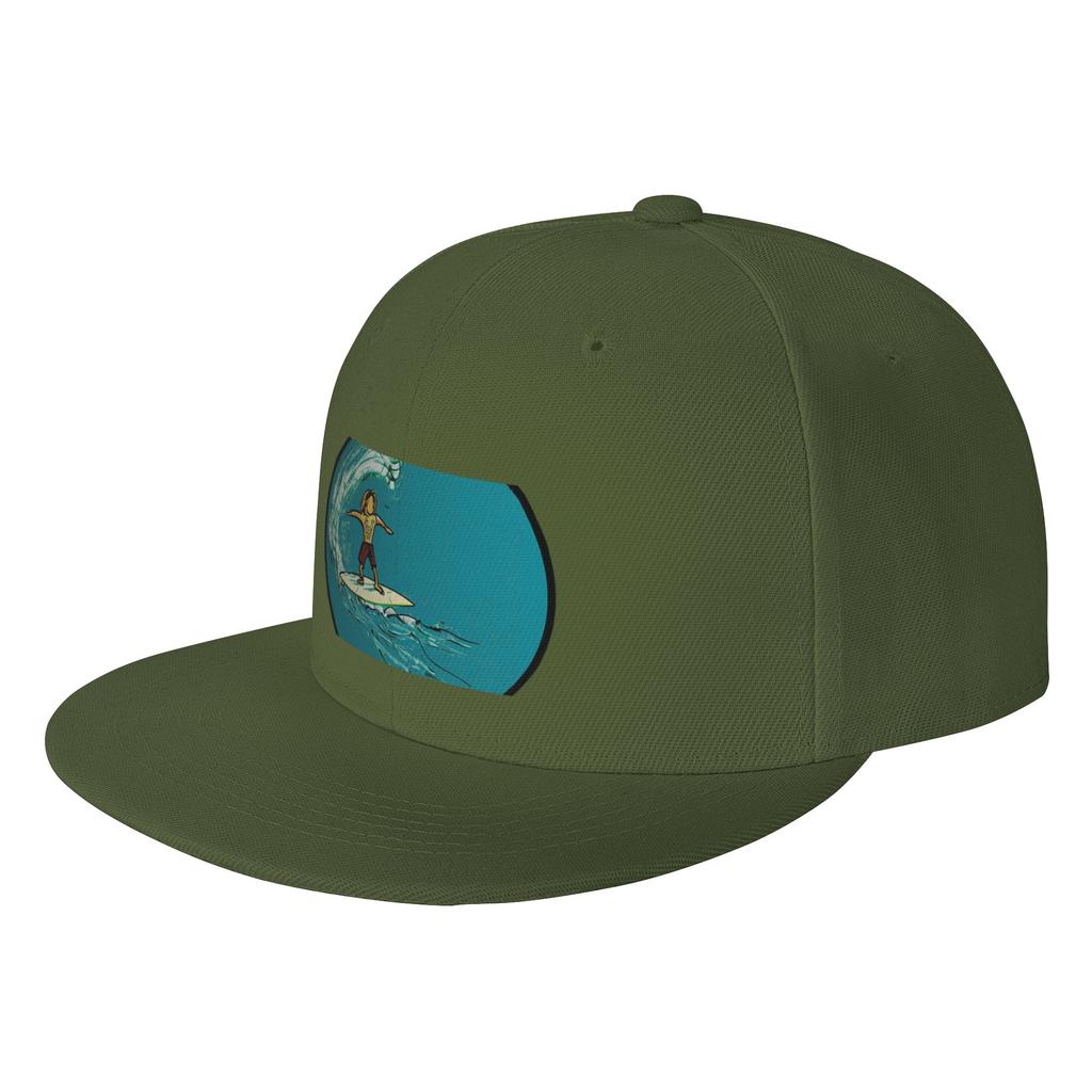 Fashion Catching Waves Flat Brim Sun Hat  Office Workers Cap