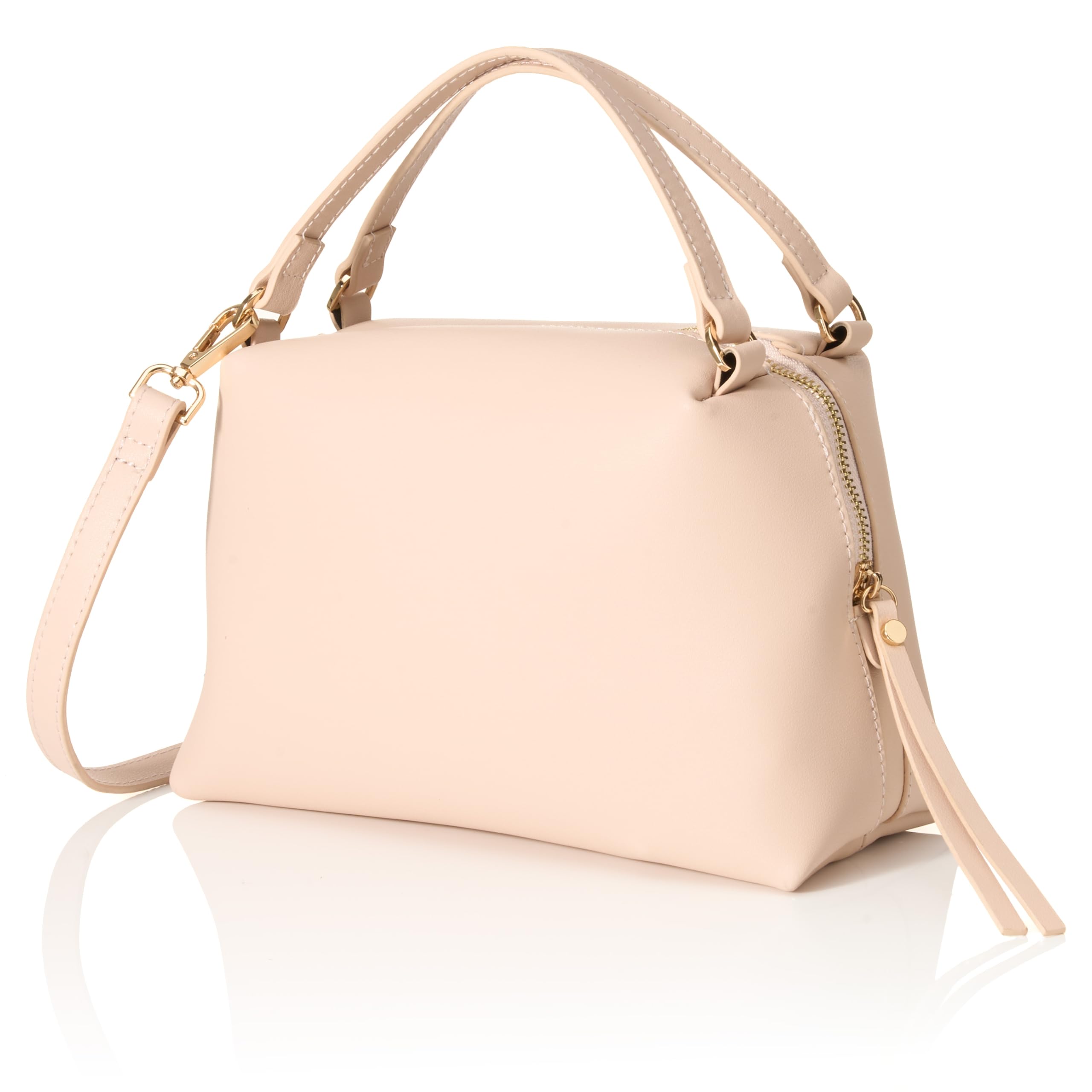 

Genuine Leather Mini Boston Bag Leather Shoulder Bag Shoulder Bag Small Lightweight Boston Leather Shoulder [NEESE] 2-way Women s 2-way (Pink Beige)