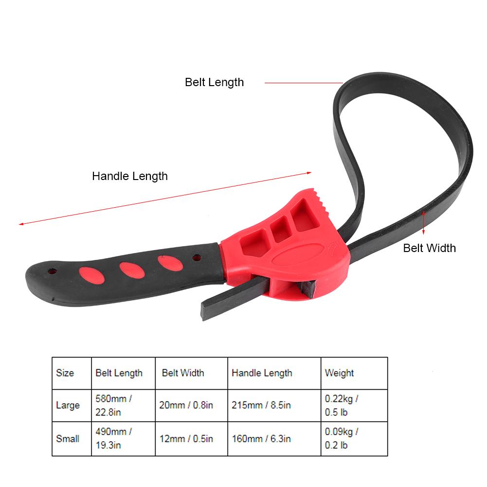 2pcs Non-Slip Belt Type Oil Filter Wrench Tighten Loosen Removal Spanner Car Repair Hand Tools