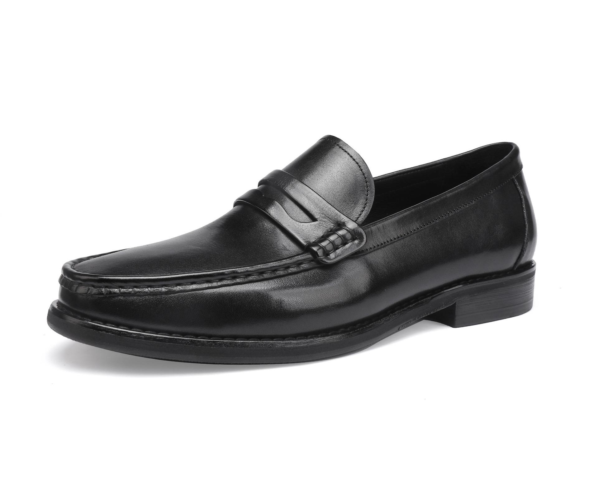 

Vintage Top Layer Leather Slip Loafers Breathable Moccasins Driving Design Casual Cowhide Shoes for Men 47 чорний