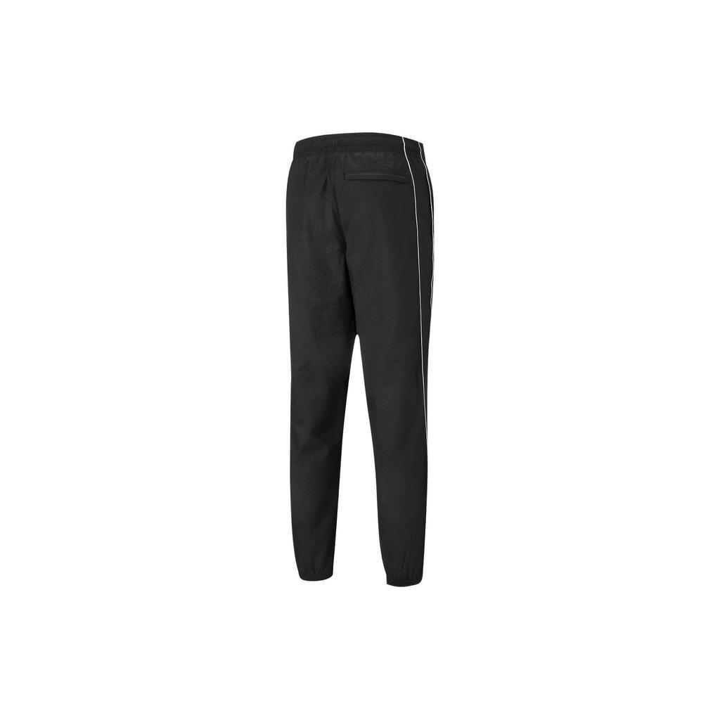 Puma Solid Color Logo Drawstring Casual Sports Pants Men Bottoms Black 599336-01