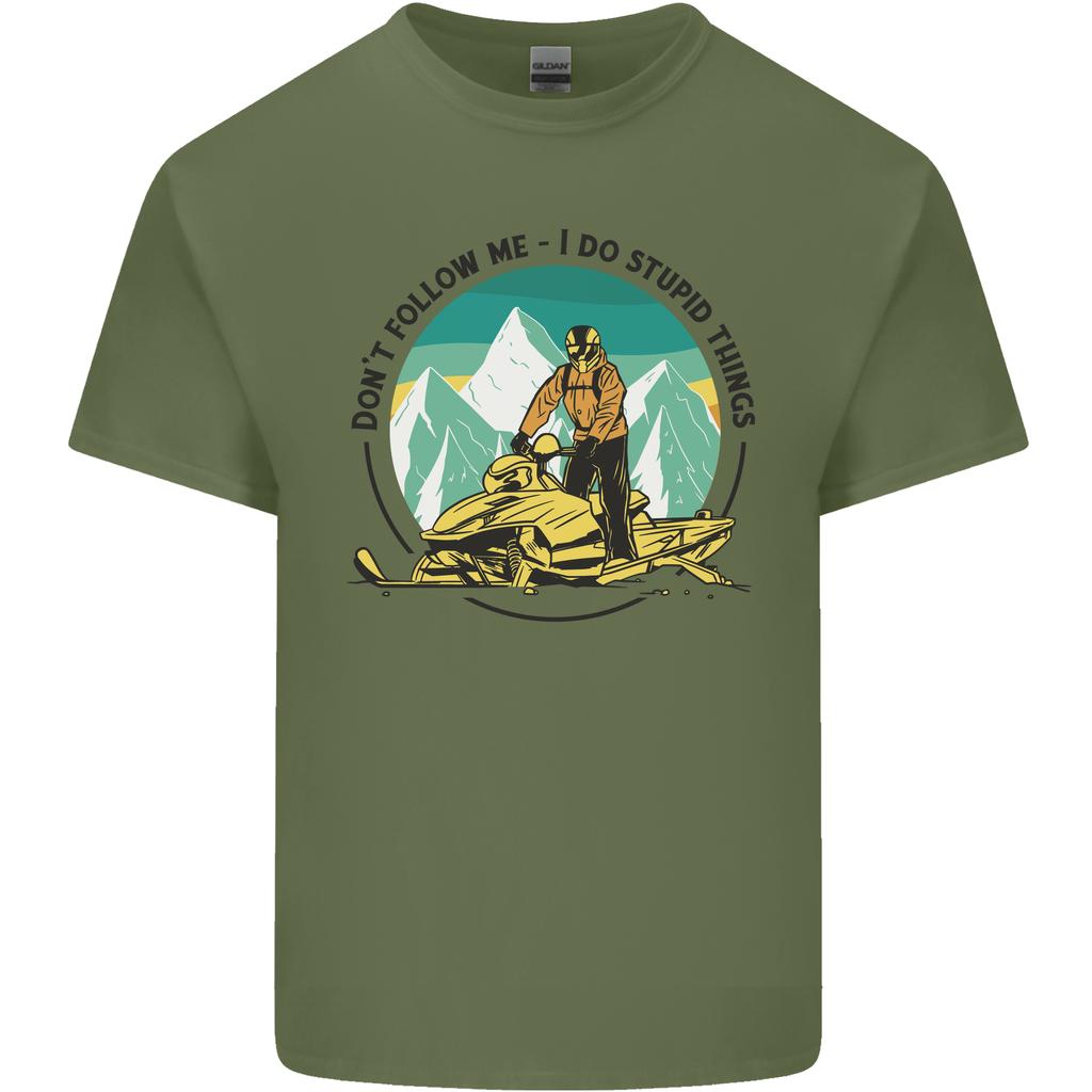 Snowmobile Dont Follow Me Funny Unisexs Light Cotton TShirt