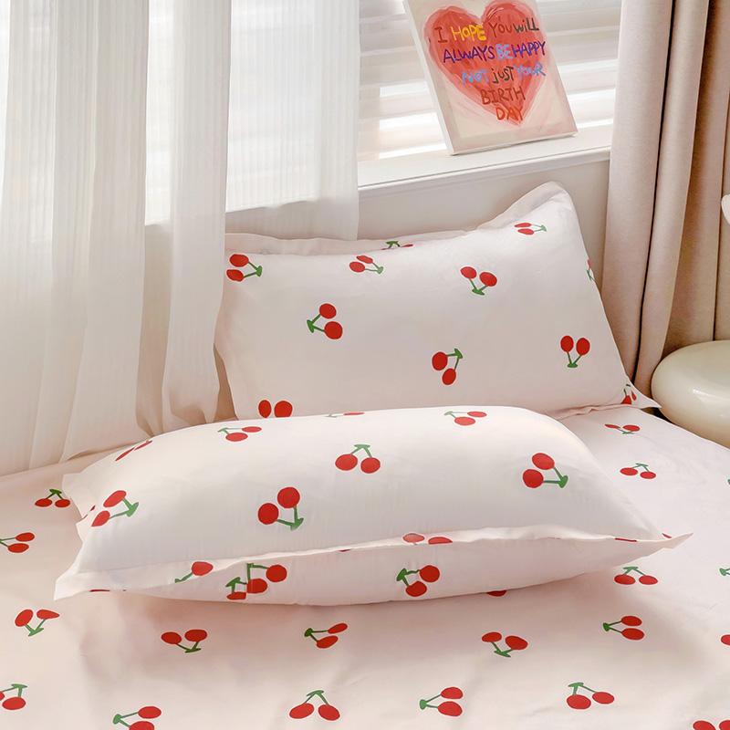 High Quality Single Piece Bed Sheet Washed Cotton Flat Sheet for Student Home Bedroom Twin Full Queen King (Pillowcase Can Order