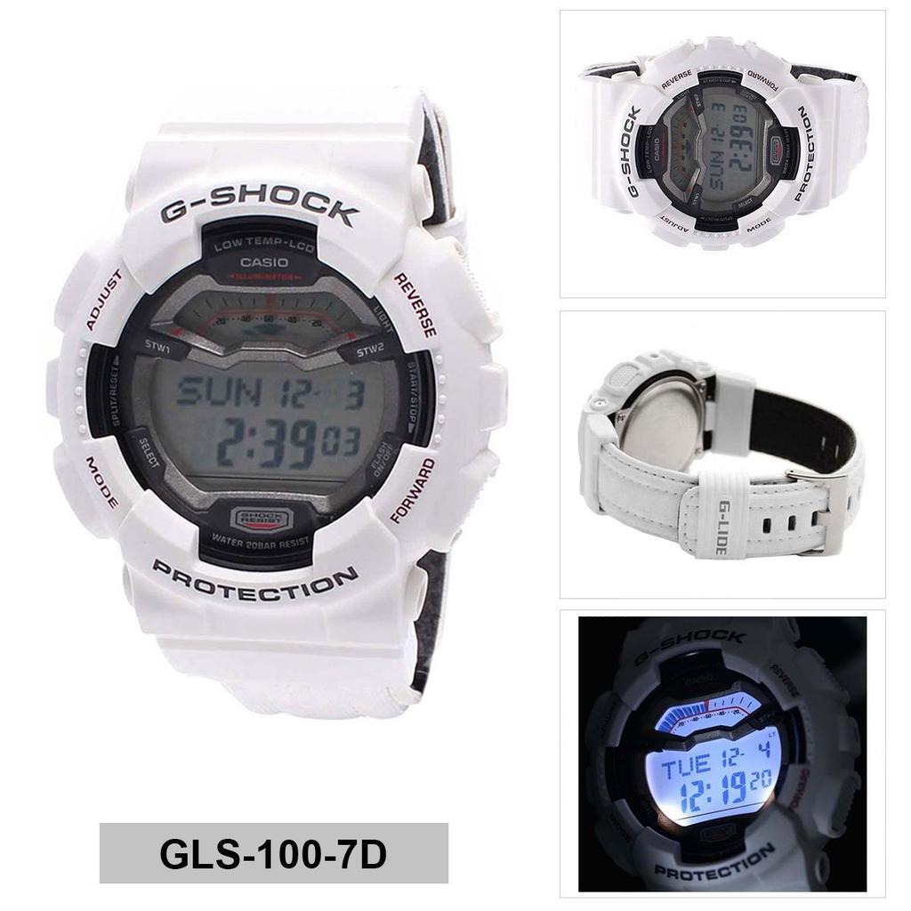 CASIO Casio White Synthetic Leather Band Overseas Model Watch Clock G-SHOCK GLS-100-7 G-LIDE (G Ride) G-Shock G-Shock Men's [Reverse Import]