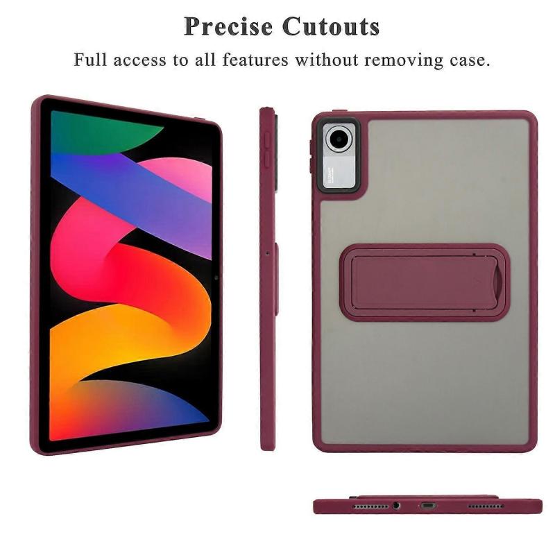 For Xiaomi Redmi Pad SE Case with Kickstand TPU + PC Skin-touch Tablet Cover - Wine Red